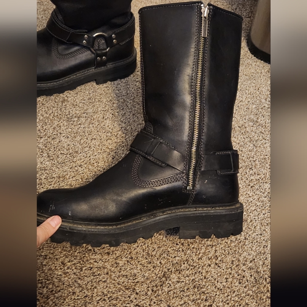 Harley-Davidson Black Leather Riding Boots - Picture 4 of 9